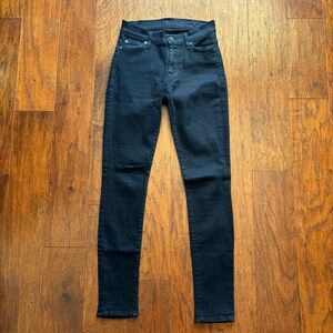 7 For All Mankind Gwenevere Skinny Jeans Black Wash | Size 24